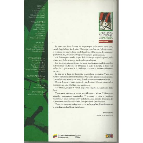 Segundo Festival mundial de poesía Venezuela 2005
