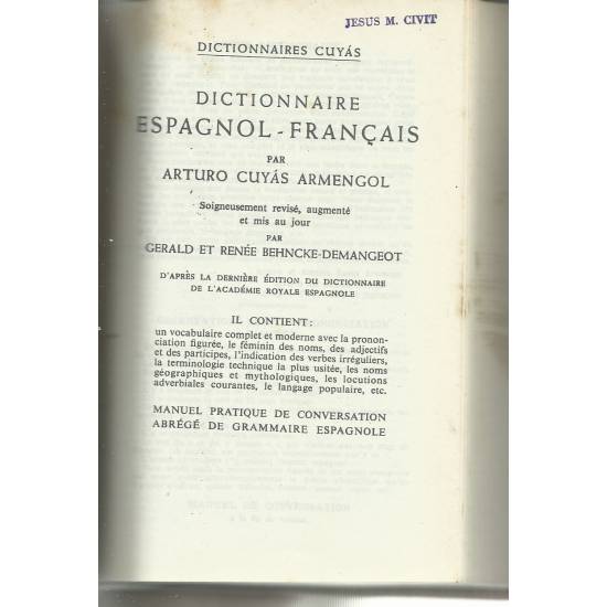 Diccionario francés-español espagnol-francais Cuyás