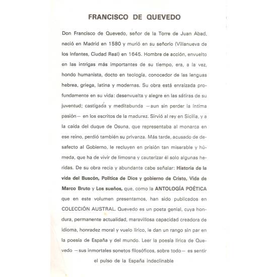 Antología poética Francisco de Quevedo