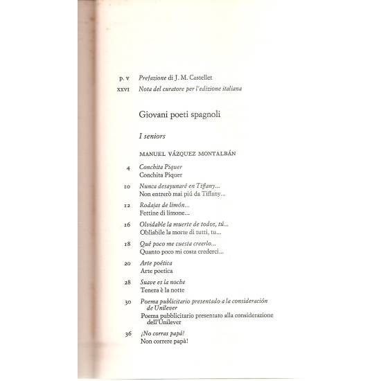 Giovani poeti spagnoli (edición bilingüe español-italiano)