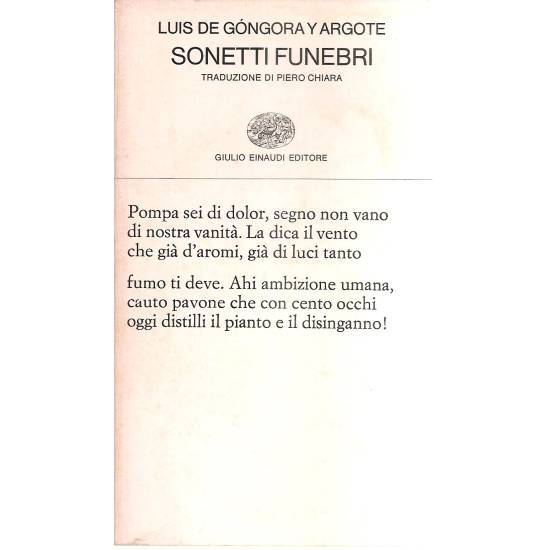 Sonetti Funebri (edición biingüe español-italiano)