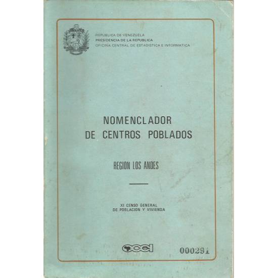 Nomenclador de Centros Poblados Region Los Andes