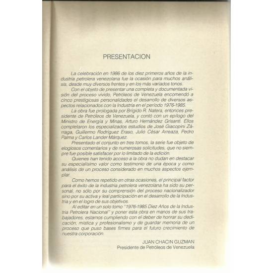 1976-1985 Diez años de la industria petrolera nacional