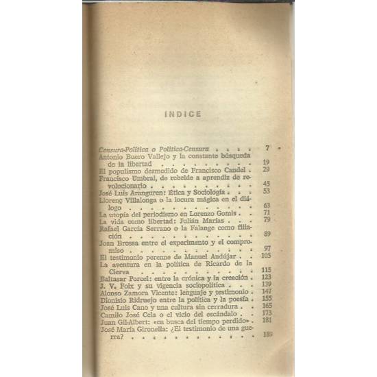 Censura y política en los escritores españoles