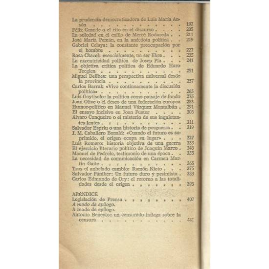 Censura y política en los escritores españoles