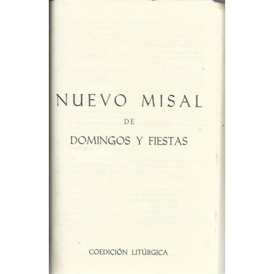 Nuevo misal de Domingos y Fiestas