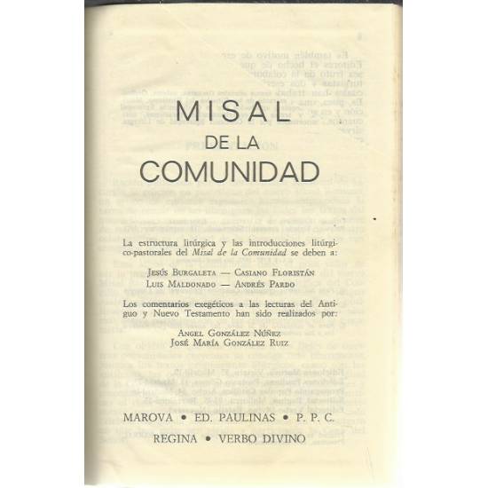 Misal de la Comunidad