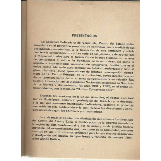 Bolívar conservacionista