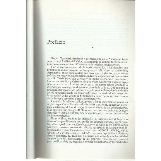 El control de la relación calidad-precio