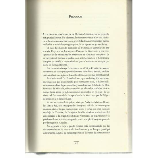 Francisco de Miranda en Bélgica y País de Lieja