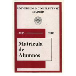 Matrícula de alumnos 2005-2006 Universidad Complutense