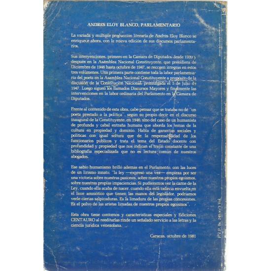 Andrés Eloy Blanco parlamentario (Vol. 3)