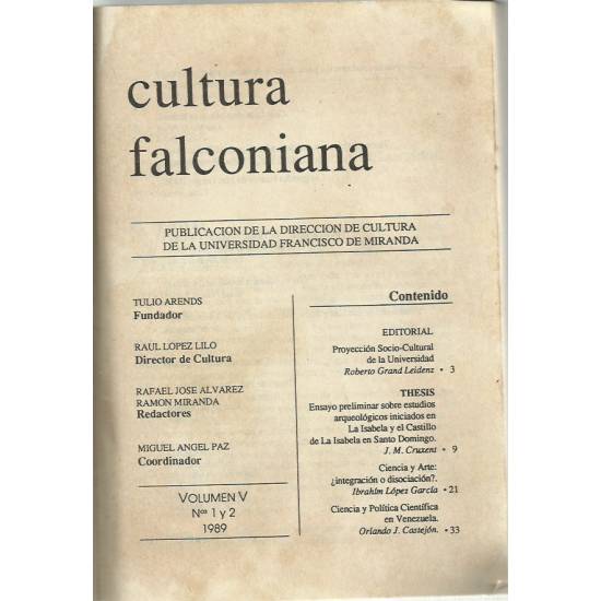 Cultura falconiana (n.1 y 2) 1989