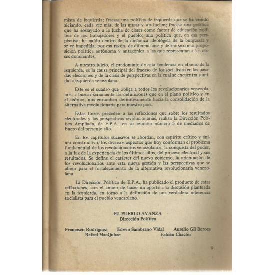Aquí hace falta una oposición revolucionaria