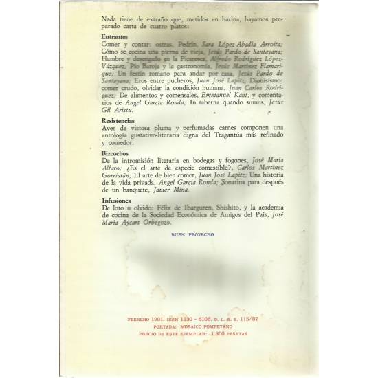 Literatura y Gastronomía