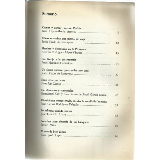 Literatura y Gastronomía