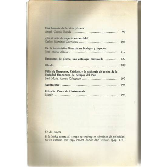 Literatura y Gastronomía