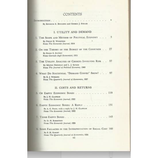 Readings in price theory