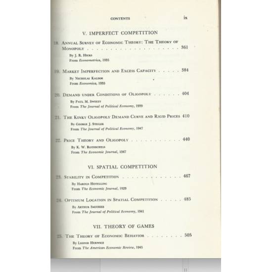 Readings in price theory