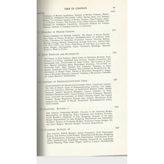 Cost accounting Analysis and Control