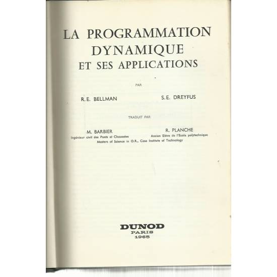 La programmation dynamique et ses applications