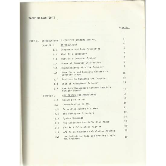 APL for Management