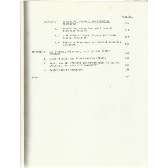 APL for Management