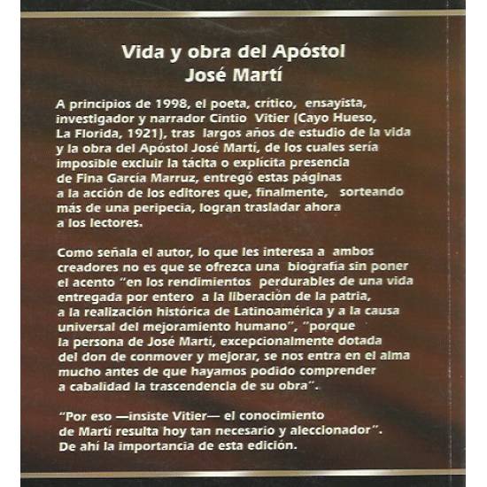 Vida y obra del apostol Jose Marti