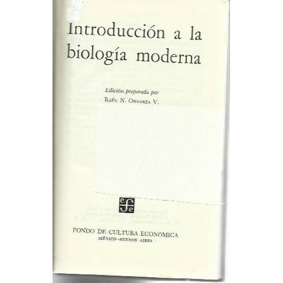 Introduccion a la biologia moderna