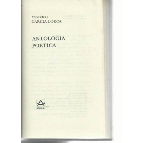 Antologia poetica Federico Garcia Lorca