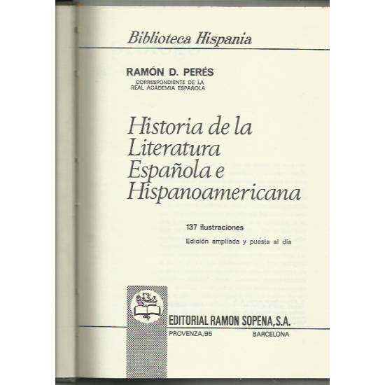 Historia de la literatura española e hispanoamérica