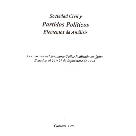 Sociedad civil y partidos politicos
